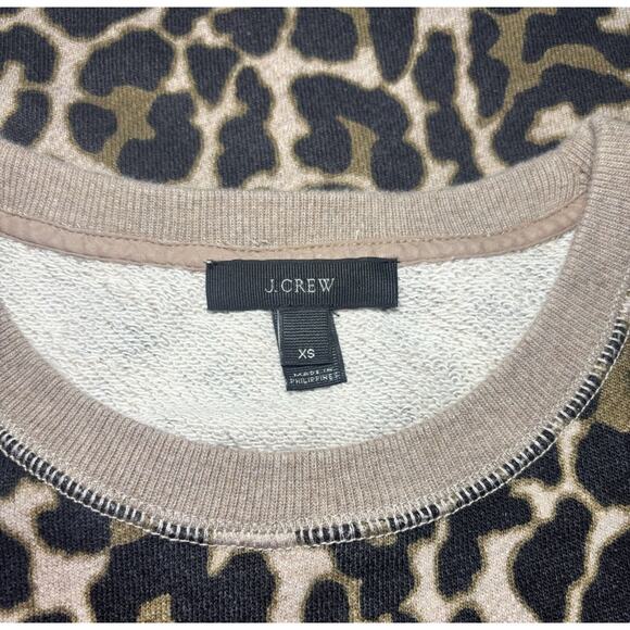 J. CREW Leopard Crewneck Sweatshirt Womens Animal Print Size XSmall - Picture 5 of 13